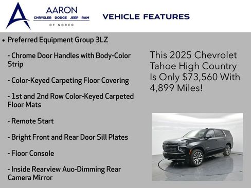 Used 2025 Chevrolet Tahoe High Country image 9