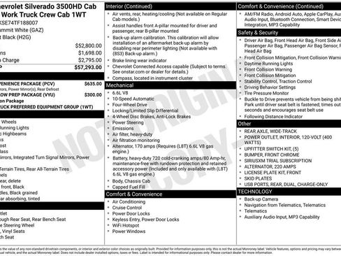 New 2026 Chevrolet Silverado 3500 W/T w/ WT Convenience Package AWD/4WD image 23