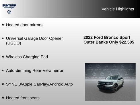 Used 2022 Ford Bronco Sport Outer Banks w/ Tech Package AWD/4WD image 16