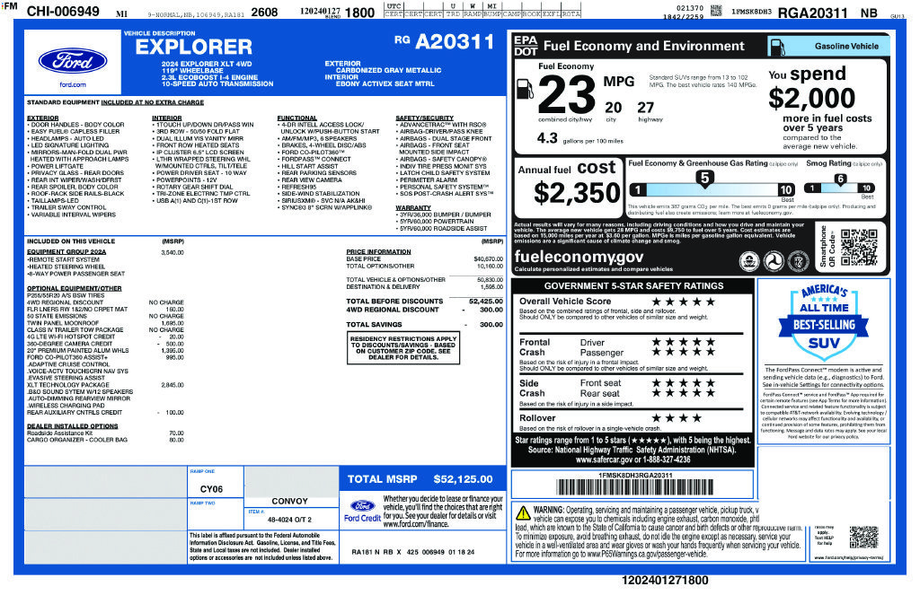 Used 2024 Ford Explorer XLT w/ Equipment Group 202A AWD/4WD image 35