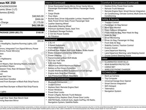 Used 2025 Lexus NX 250 FWD w/ Towing Package (2000 Lbs) image 43