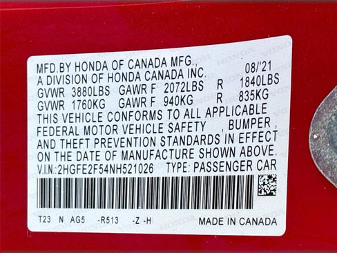 Certified 2022 Honda Civic Sport image 33