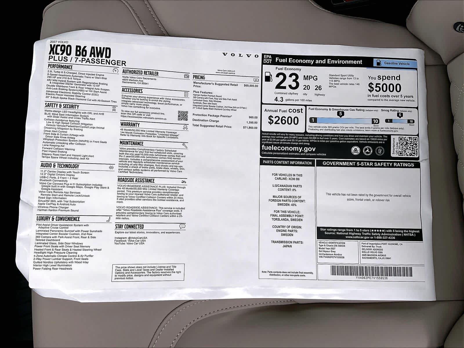 New 2027 Volvo XC90 B6 Plus AWD/4WD image 35