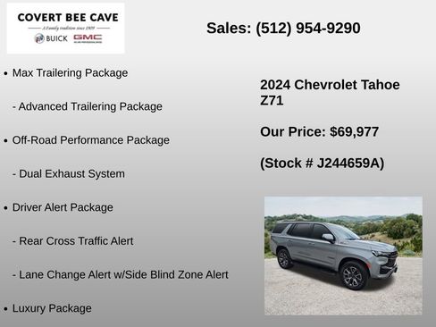 Used 2024 Chevrolet Tahoe Z71 w/ Off-Road Capability Package AWD/4WD image 24