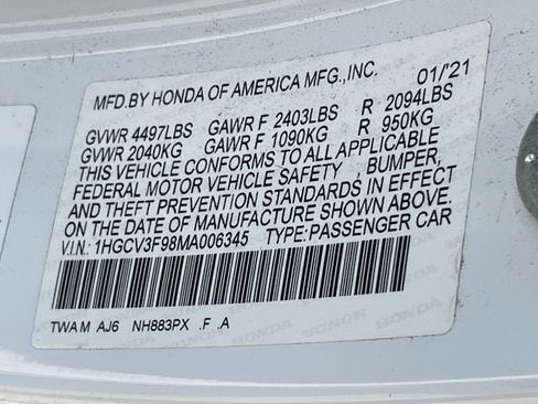 Used 2021 Honda Accord Touring image 30