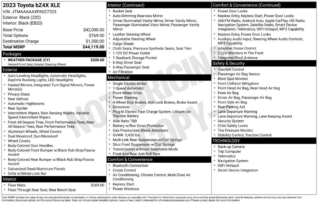 Used 2023 Toyota bZ4X FWD w/ Weather Package image 18
