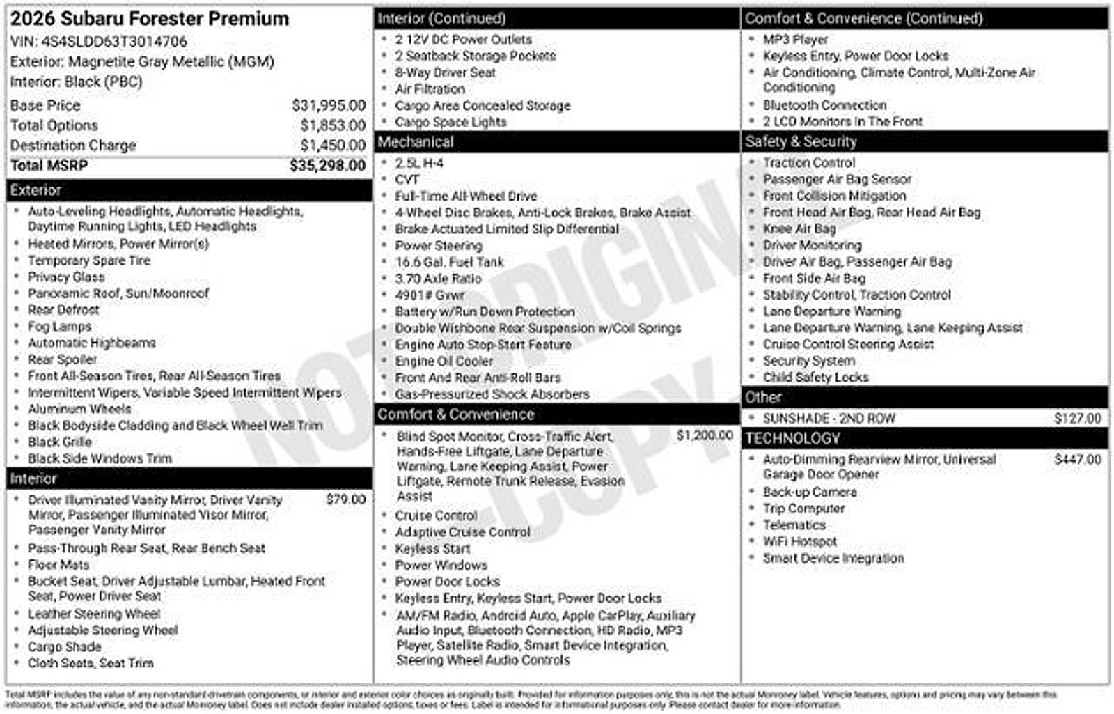 Certified 2026 Subaru Forester Premium AWD/4WD image 28