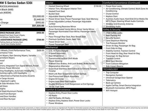 Used 2020 BMW 530i w/ Convenience Package image 42