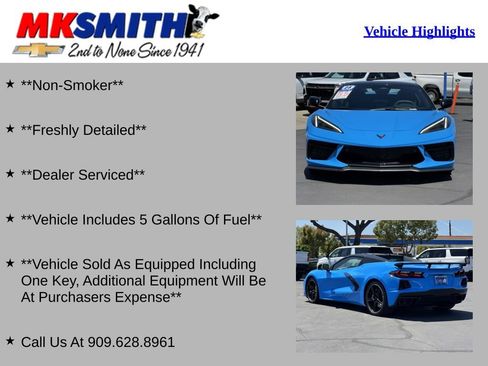 Used 2025 Chevrolet Corvette Stingray Preferred Conv w/ Z51 Performance Package RWD image 2