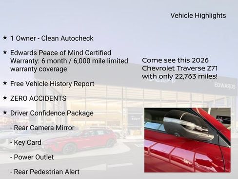 Used 2026 Chevrolet Traverse Z71 w/ Enhanced Driving Package AWD/4WD image 11