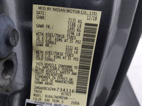 Used 2019 Nissan Frontier SV image 33