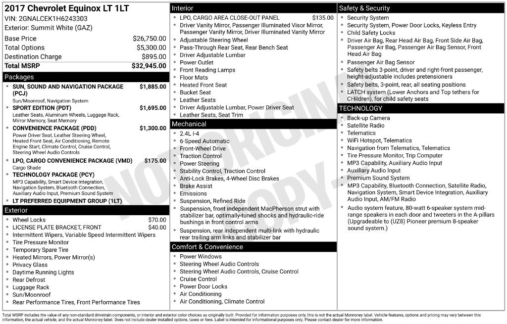 Used 2017 Chevrolet Equinox LT FWD image 3