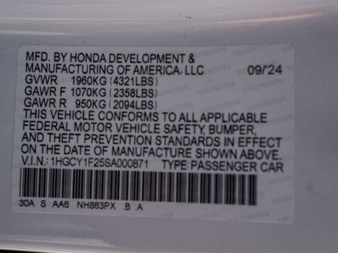 Certified 2025 Honda Accord LX image 30