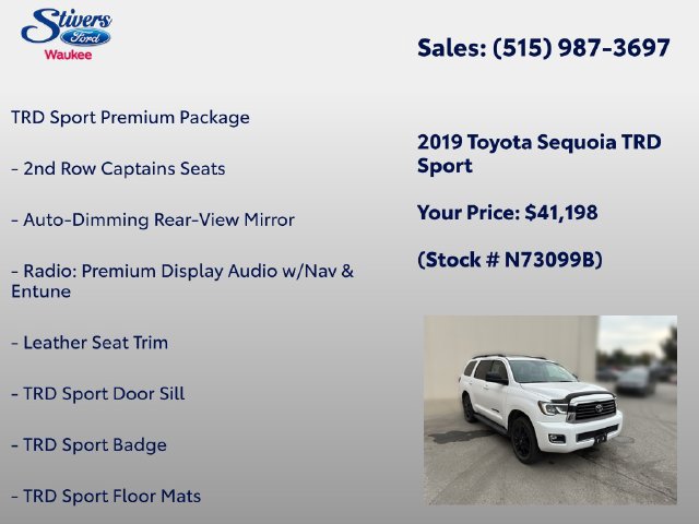 Used 2019 Toyota Sequoia TRD Sport w/ TRD Sport Premium Package AWD/4WD image 8