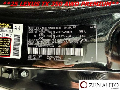 Used 2025 Lexus TX 350 AWD w/ Technology Package image 65