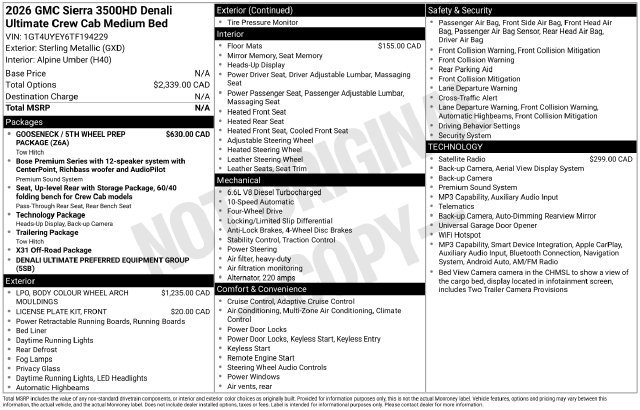 Used 2026 GMC Sierra 3500 Denali Ultimate AWD/4WD image 1