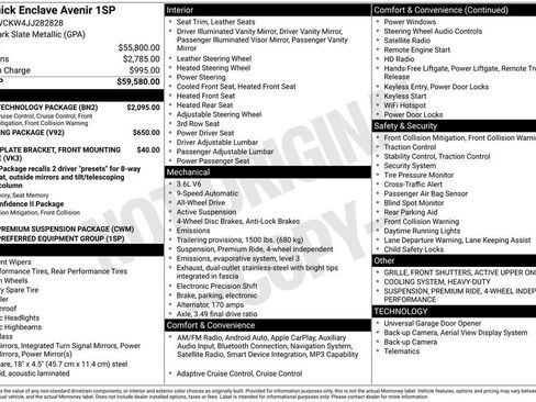 Certified 2018 Buick Enclave Avenir w/ Avenir Technology Package AWD/4WD image 5