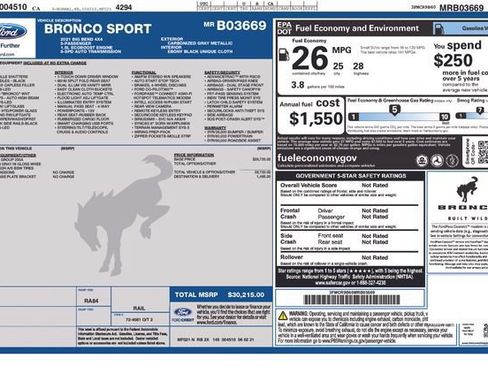 Used 2021 Ford Bronco Sport Big Bend AWD/4WD image 2