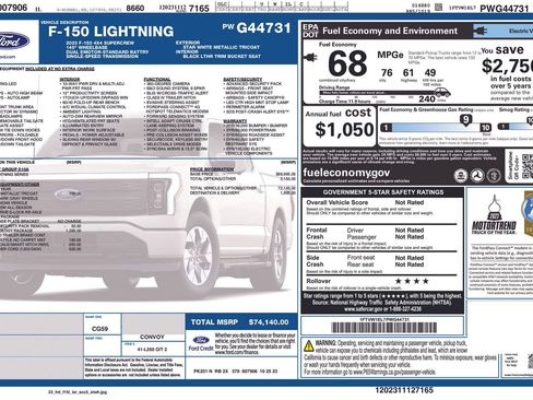 Used 2023 Ford F150 Lightning Lariat w/ Tow Technology Package AWD/4WD image 30