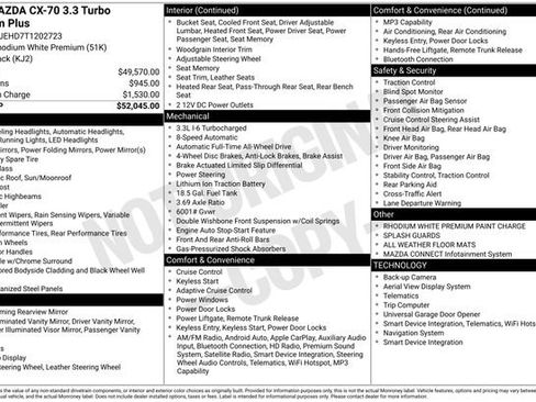 New 2026 MAZDA CX-70 3.3 Turbo w/ Premium Plus Pkg AWD/4WD image 4