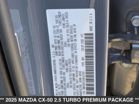 Used 2025 MAZDA CX-50 AWD 2.5 Turbo w/ Accent Package image 15