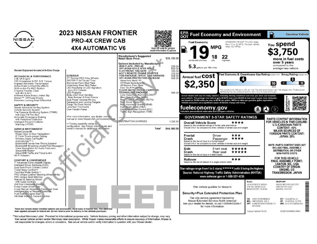 Certified 2023 Nissan Frontier PRO-4X w/ Technology Package AWD/4WD image 5