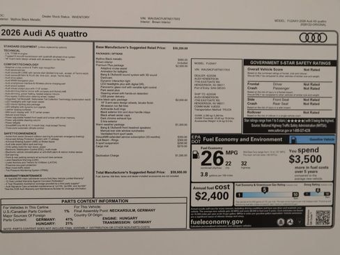 New 2026 Audi A5 2.0T Premium Plus AWD/4WD image 40