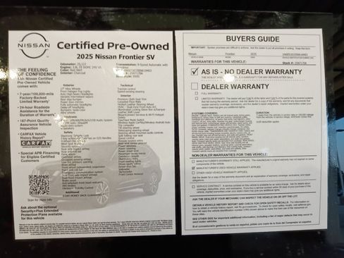 Used 2025 Nissan Frontier SV w/ SV Convenience Package RWD image 33