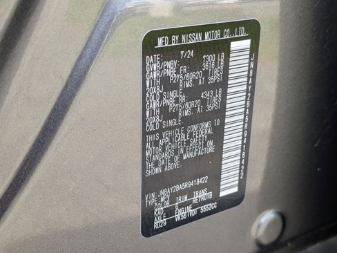 Certified 2024 Nissan Armada SL w/ Captain's Chairs Package image 35