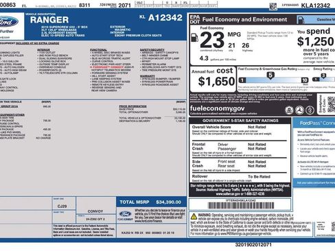 Used 2019 Ford Ranger XLT w/ Equipment Group 301A Mid image 15