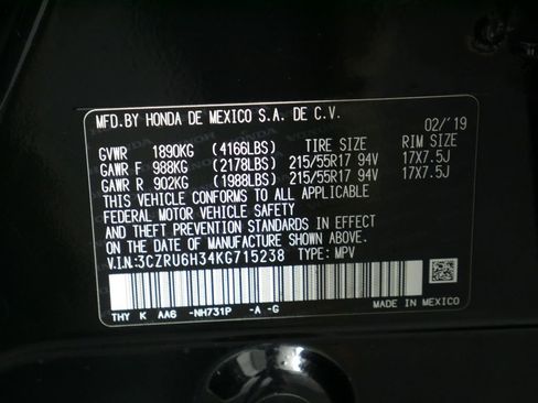 Certified 2019 Honda HR-V LX image 16