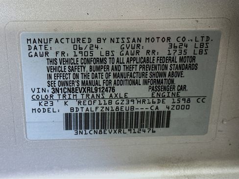 Used 2024 Nissan Versa SV FWD image 12
