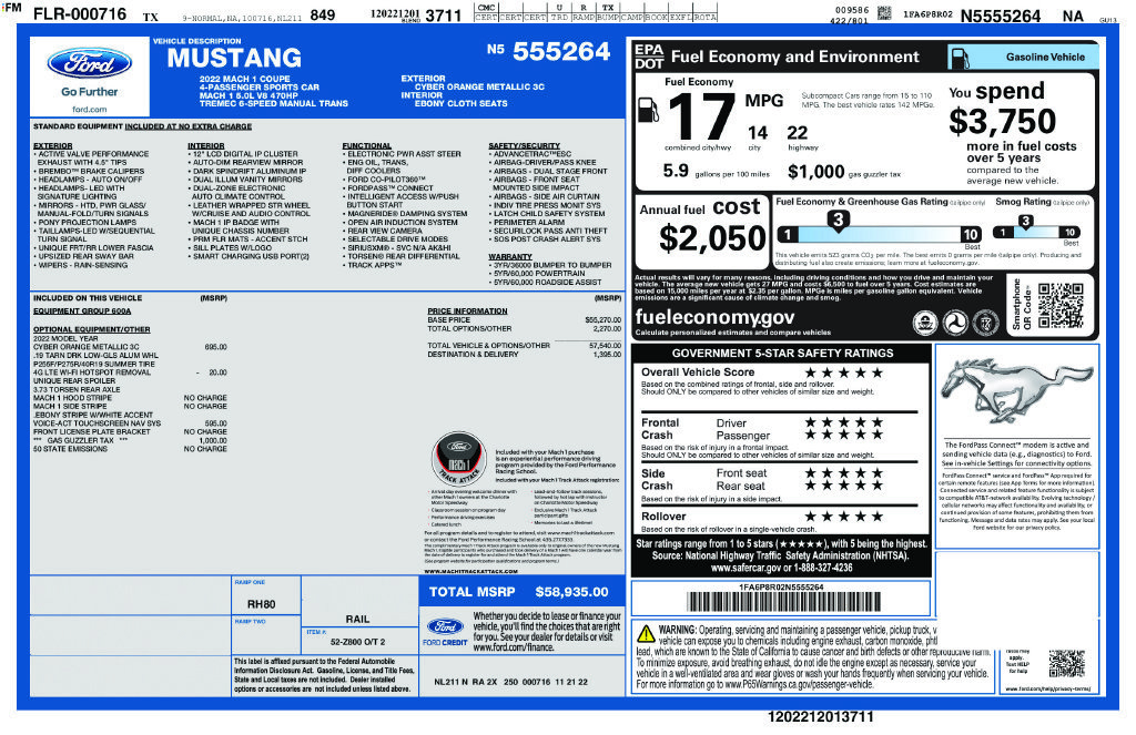 Certified 2022 Ford Mustang Mach 1 RWD image 6