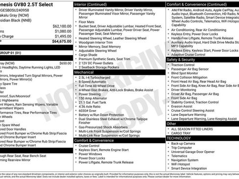 Used 2025 Genesis GV80 2.5T Select image 3