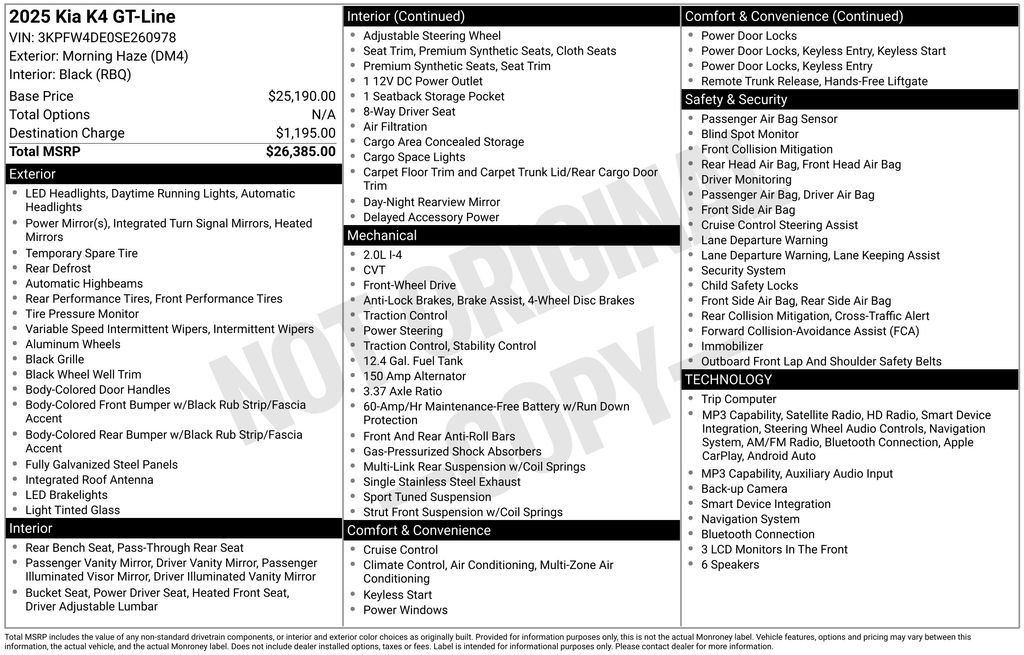 Used 2025 Kia K4 EX FWD image 3