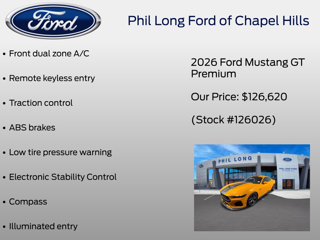 New 2026 Ford Mustang GT Premium w/ GT Performance Package RWD image 8