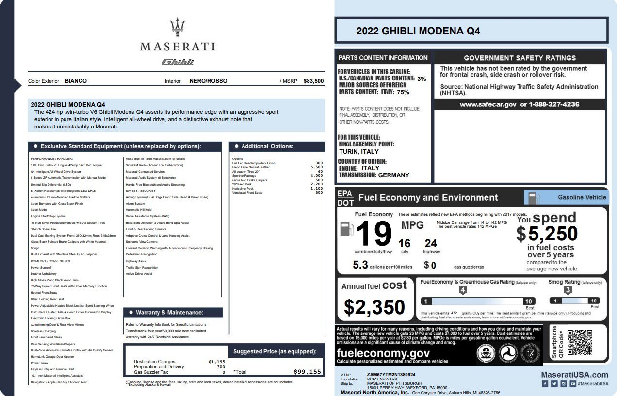 Used 2022 Maserati Ghibli Modena Q4 AWD/4WD image 22