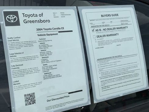 Used 2004 Toyota Corolla CE image 32