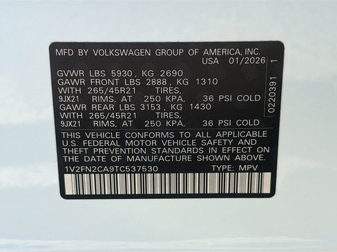 New 2026 Volkswagen Atlas SEL Premium R-Line AWD/4WD image 44