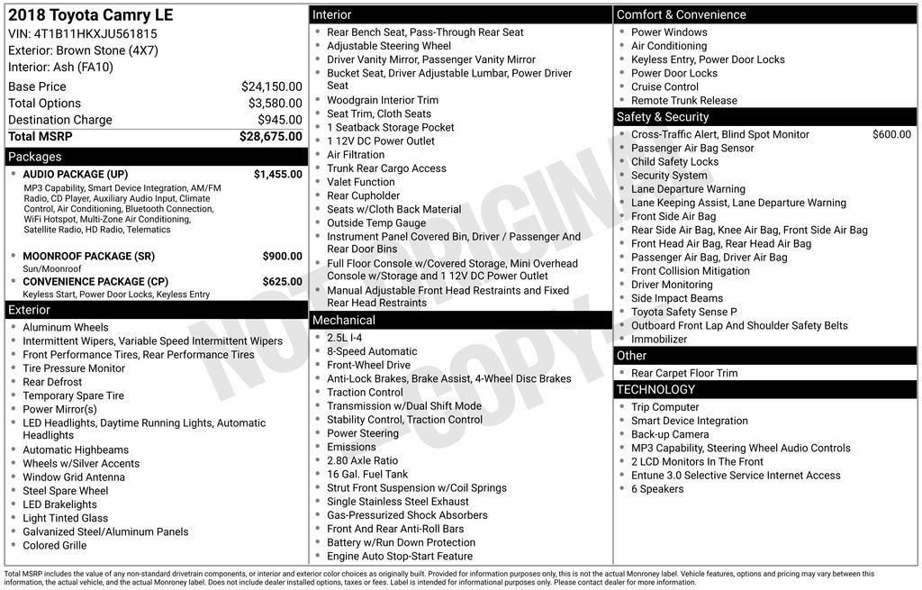 Used 2018 Toyota Camry FWD image 2