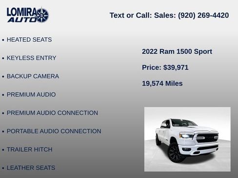 Used 2022 RAM 1500 Sport w/ G/T Package AWD/4WD image 39