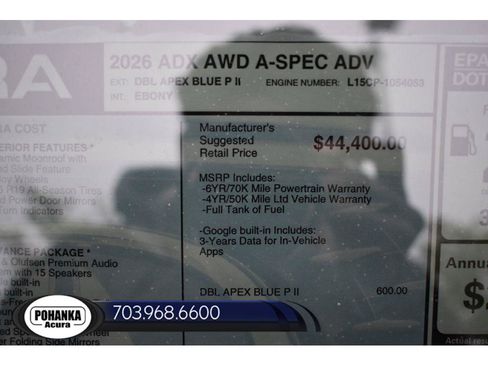 New 2026 Acura ADX A-Spec AWD/4WD image 39