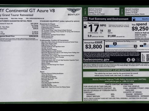 New 2024 Bentley Continental GT Azure image 36