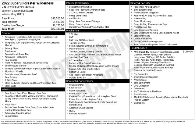 Used 2022 Subaru Forester Wilderness AWD/4WD image 4