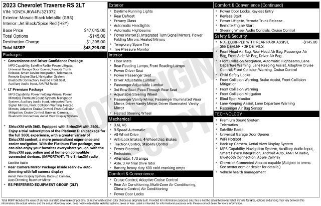 Certified 2023 Chevrolet Traverse RS AWD/4WD image 6