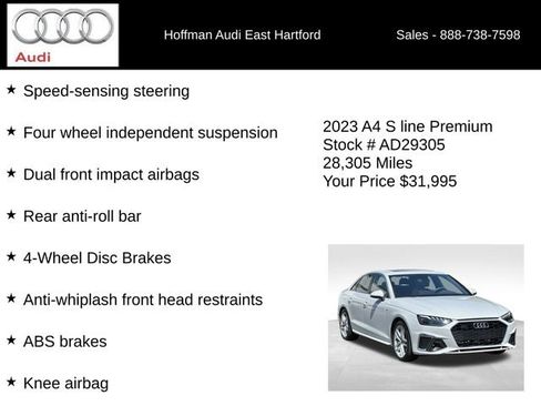 Used 2023 Audi A4 2.0T Premium w/ Convenience Package AWD/4WD image 30