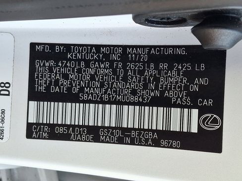 Certified 2021 Lexus ES 350 w/ Premium Package image 29