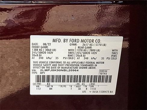 Certified 2022 Lincoln Nautilus Reserve w/ Equipment Group 201A image 27