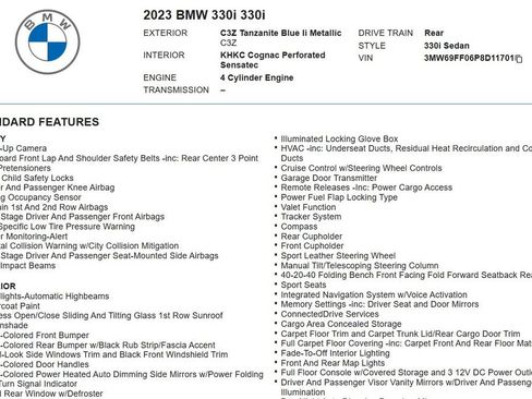 Used 2023 BMW 330i Sedan w/ M Sport Package RWD image 15