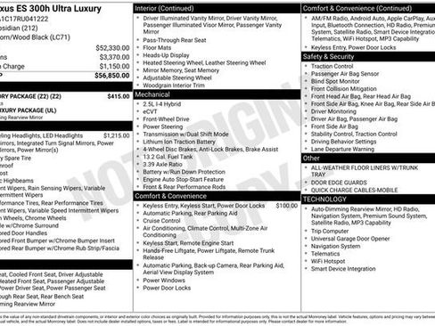 Used 2024 Lexus ES 300h Ultra Luxury w/ Accessory Package (Z2) FWD image 42